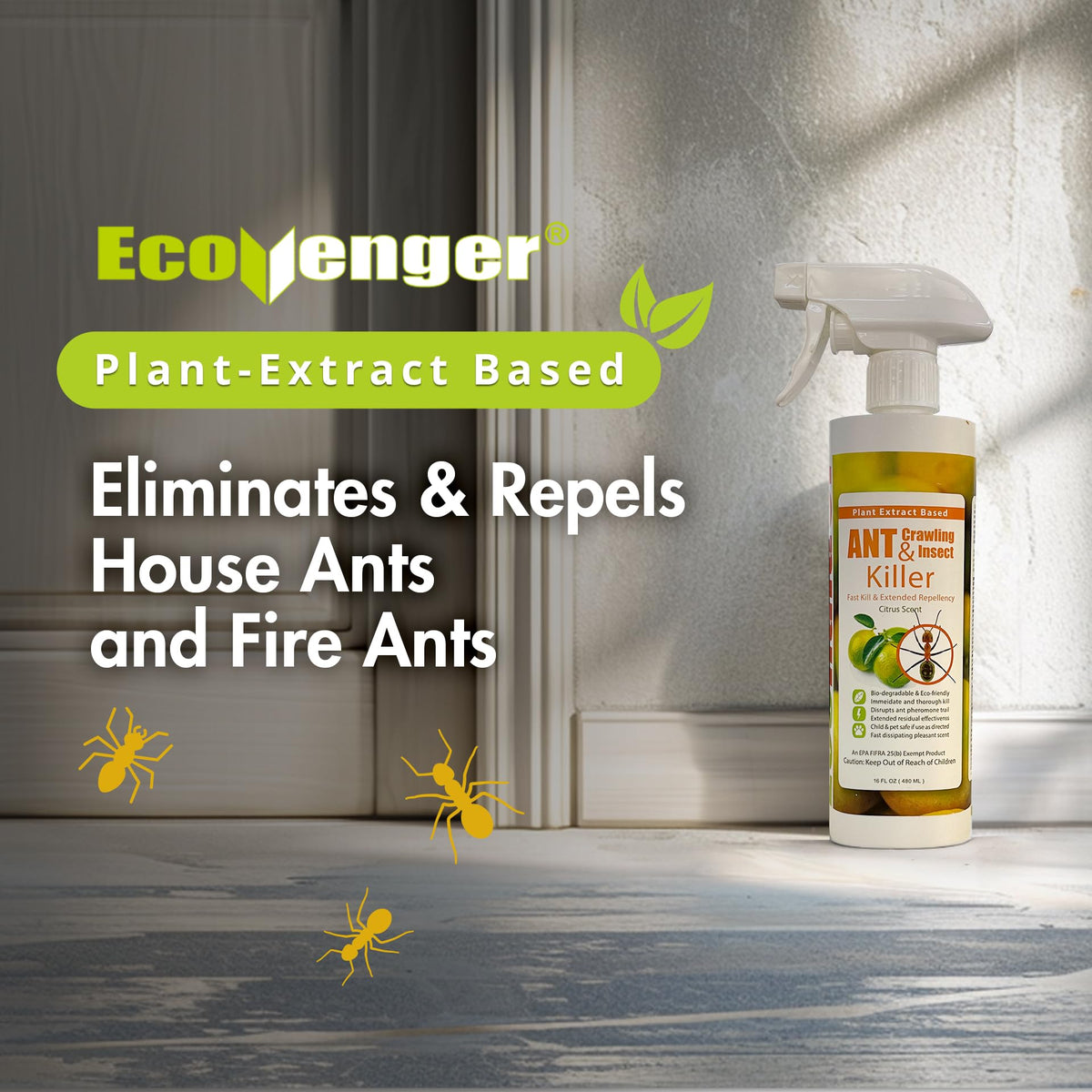 EcoVenger label close-up highlights plant-based formula