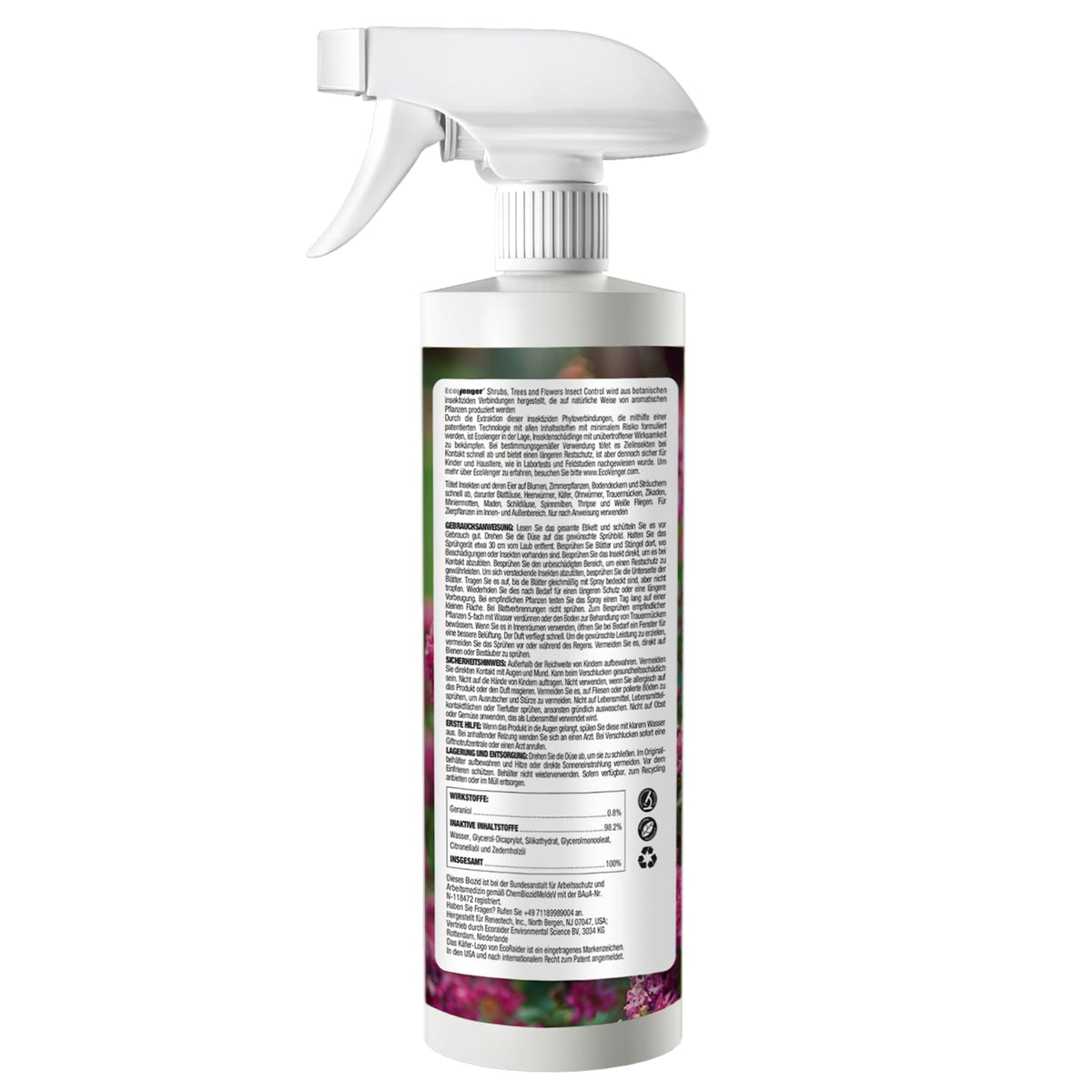 EcoVenger spray on leaf for targeted aphid and mite control
