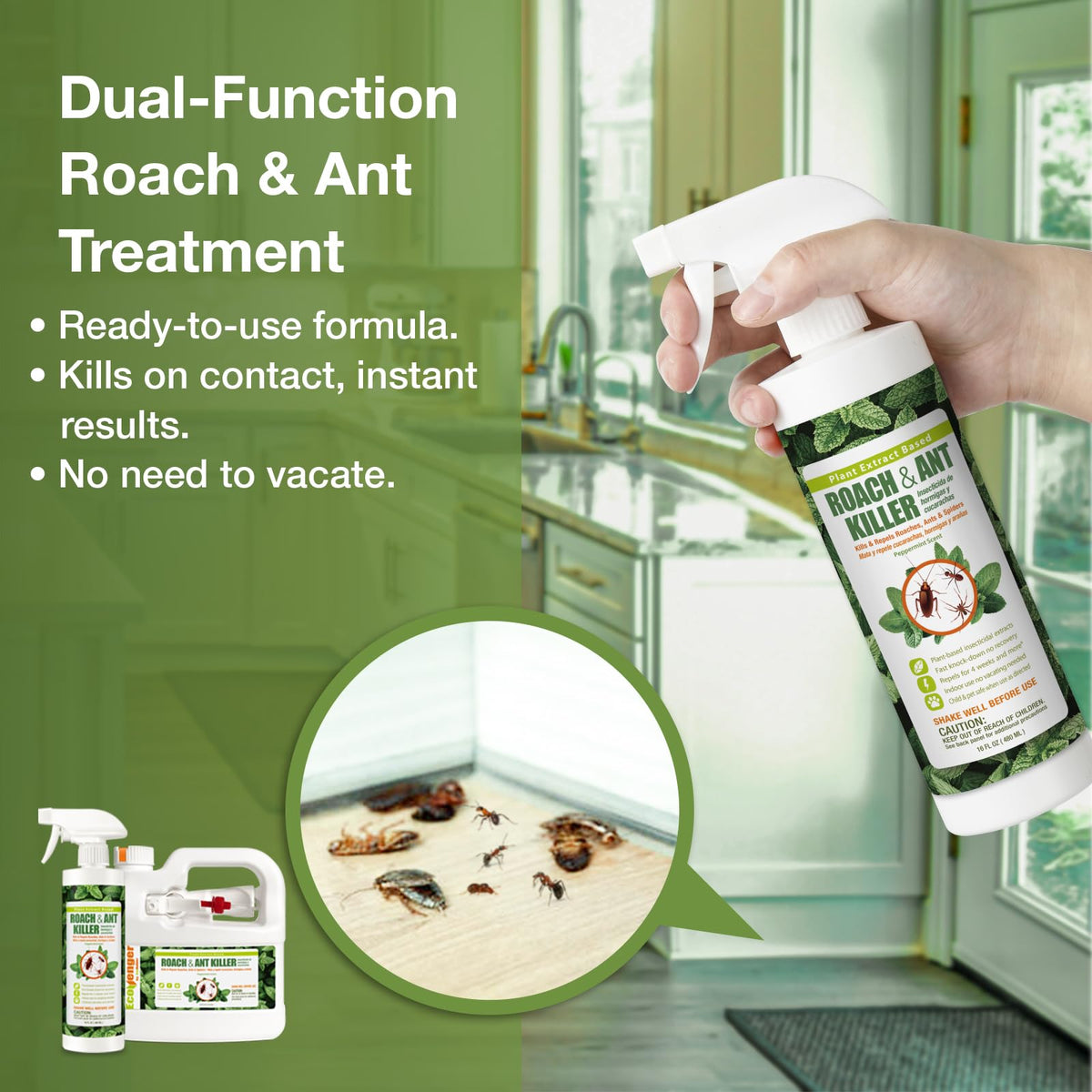 EcoVenger Roach Killer child and pet safe formulation for homes.