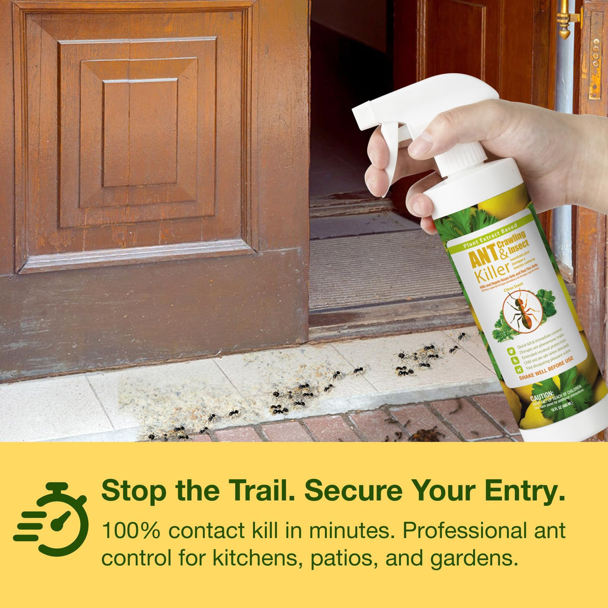EcoVenger spray action indoors for quick control