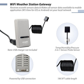 ECOWITT GW1200 gateway mounted on wall for seamless home integration