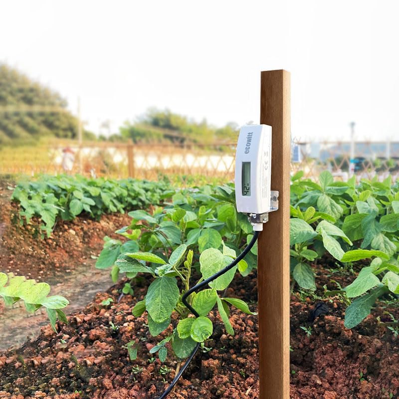 WH51L sensor inserted into soil illustrating depth reach and moisture sensing