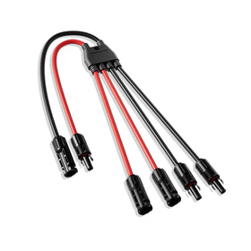 ECO-WORTHY integrated solar connector with 2-to-4 Y-branch for simple parallel wiring.