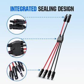 ECO-WORTHY 2-to-8 Y-branch for longer runs and direct connections.