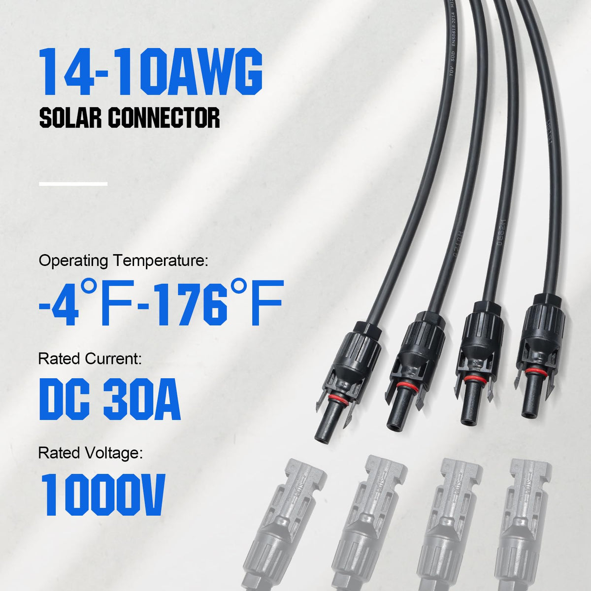 ECO-WORTHY tinned copper conductors provide reliable conductivity for solar runs.