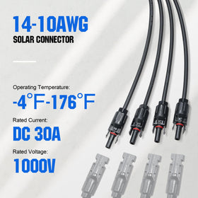 ECO-WORTHY tinned copper conductors provide reliable conductivity for solar runs.