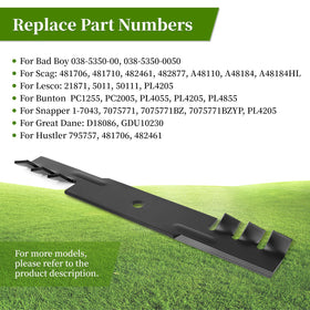 Ecreban 795757 easy-install blades enable quick DIY mower maintenance.