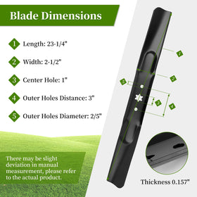 Ecreban 942-04290 high lift blade side view highlights improved airflow