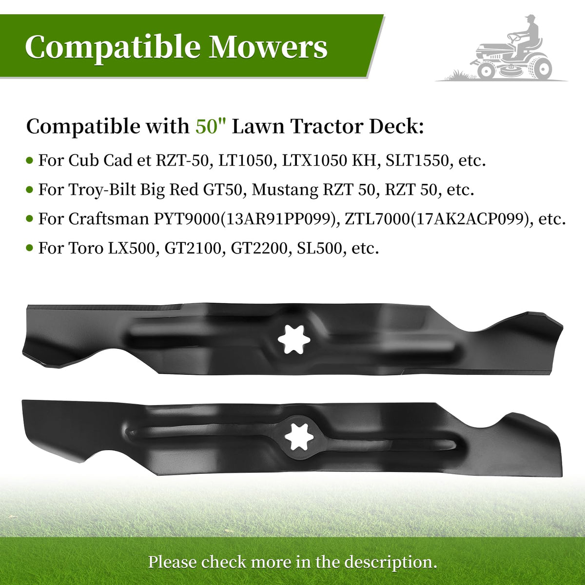 Ecreban durable heavy-duty mower blades for longevity