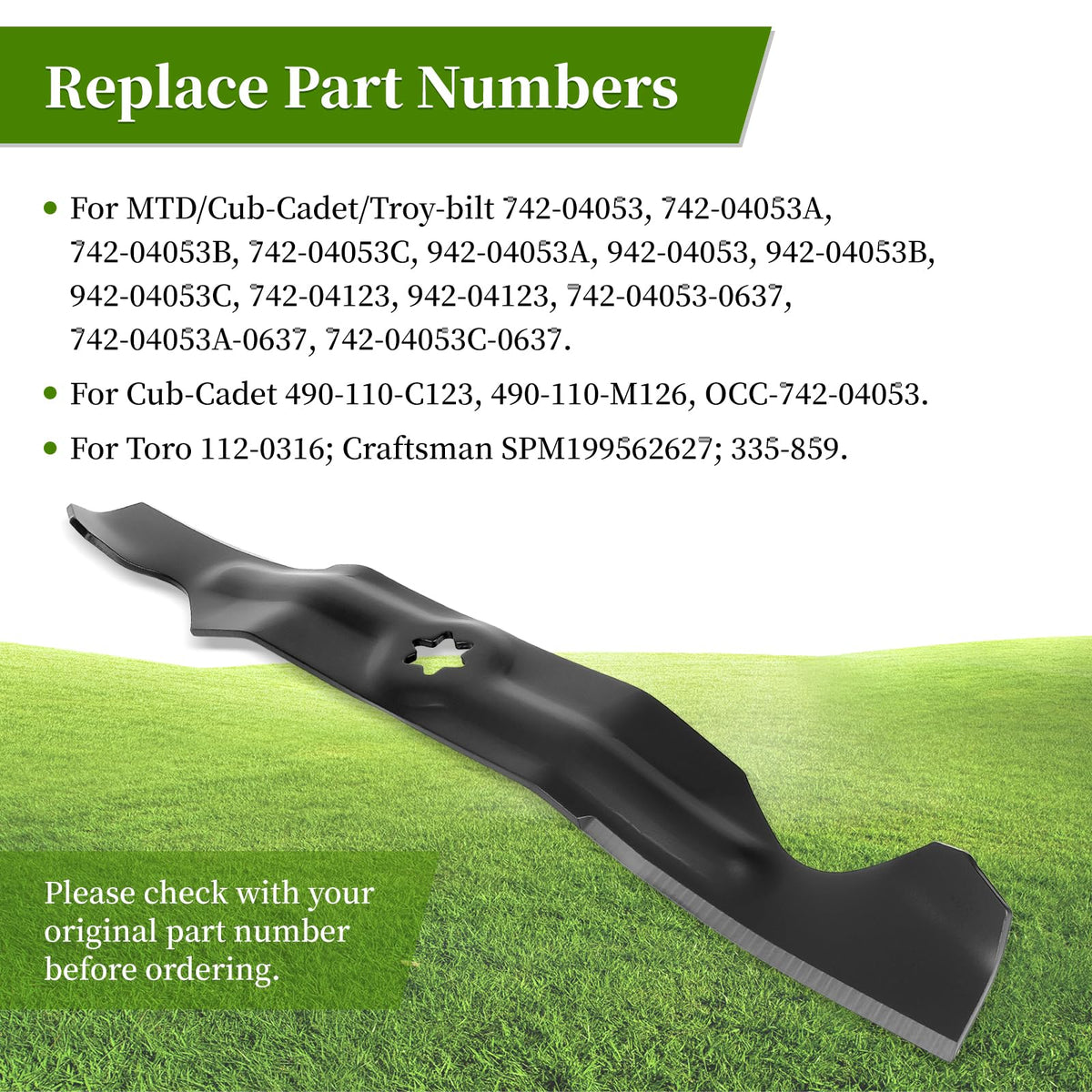 Ecreban easy-install blades with six-point star hub