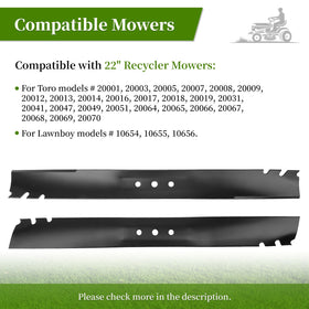 Two-pack of Ecreban mulching blades ready for replacement.