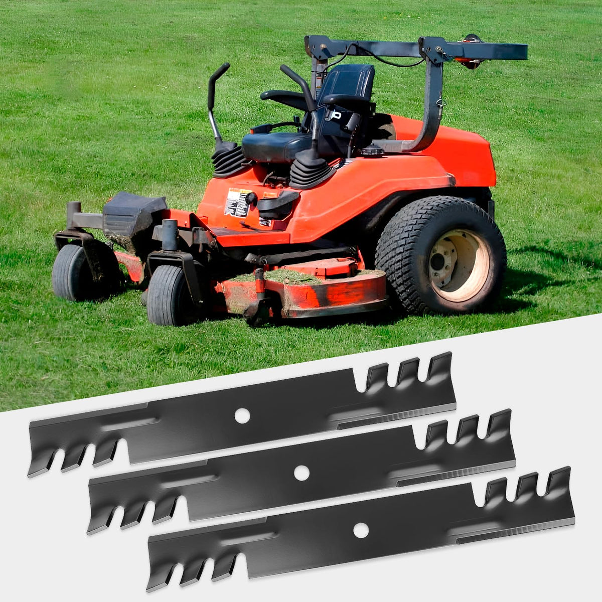 Ecreban blades help reduce mowing passes and save time.