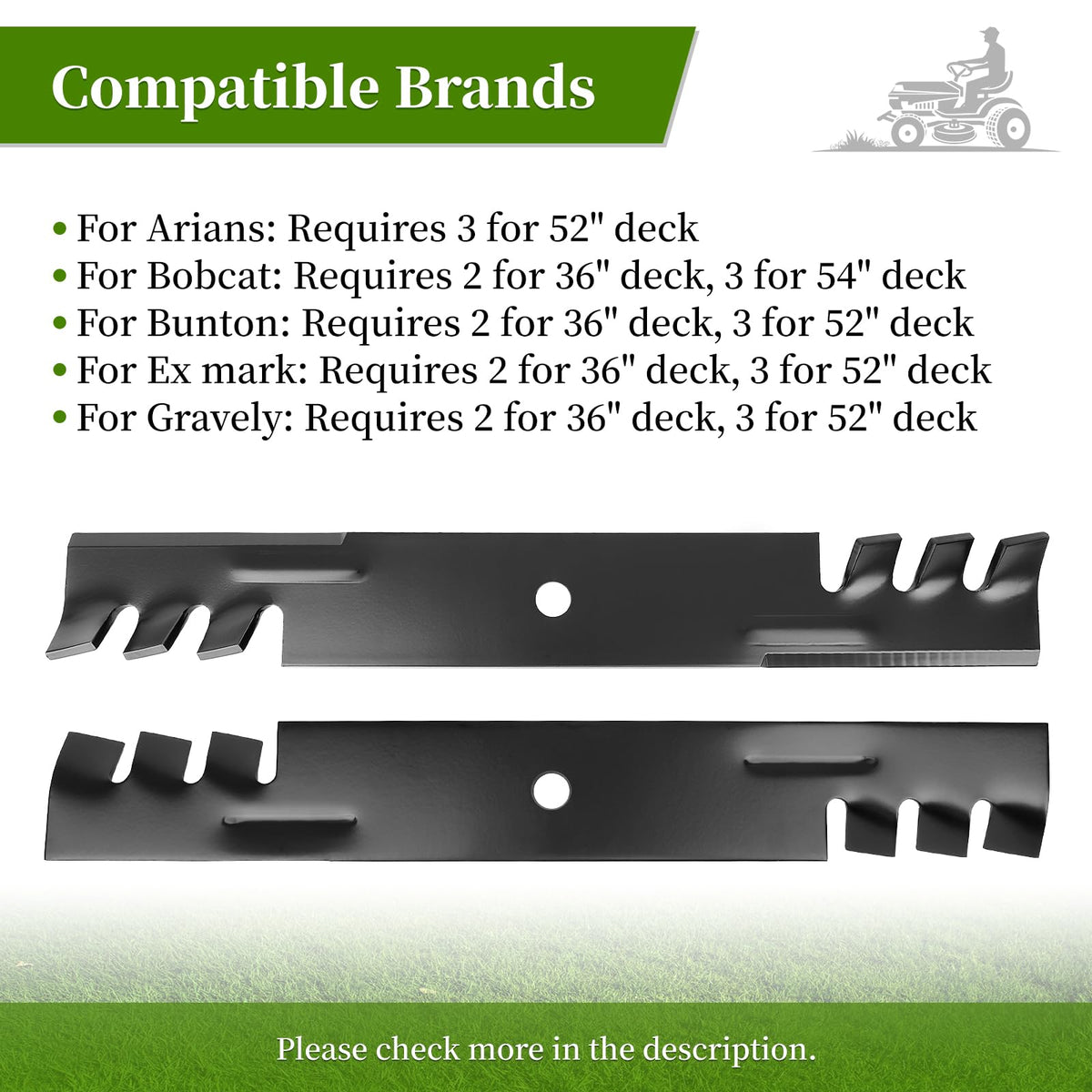 Ecreban 3-pack mulching blades offer convenient, ready-to-swap replacements.