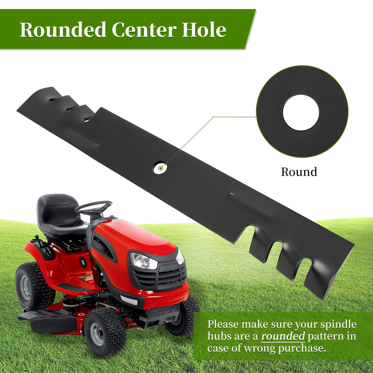 Ecreban heavy-duty steel mulching blades deliver consistent cuts and efficient mowing.
