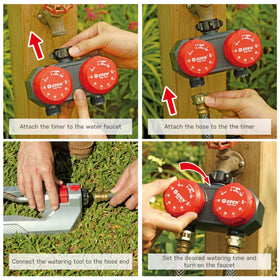 Eden 25124 timer setting display demonstrates adjustable watering duration.