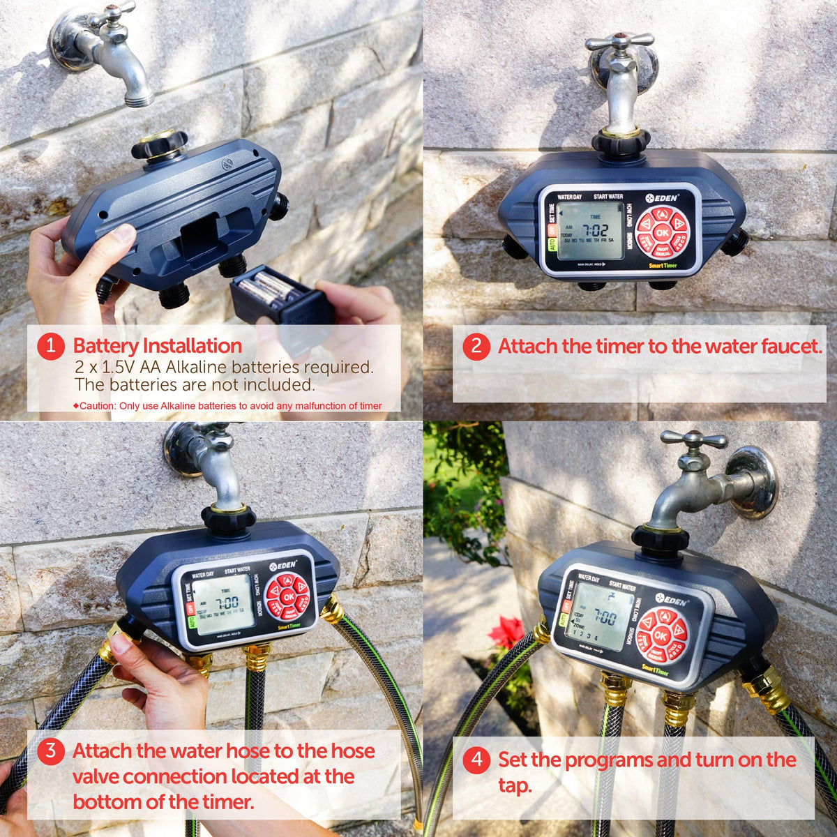Eden 93413 rain delay ready with soil sensor compatibility to prevent overwatering