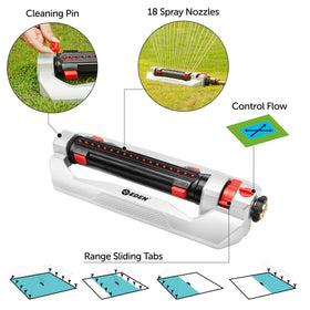 Eden 94095 turbo sprinkler range adjustment demonstrates precise coverage