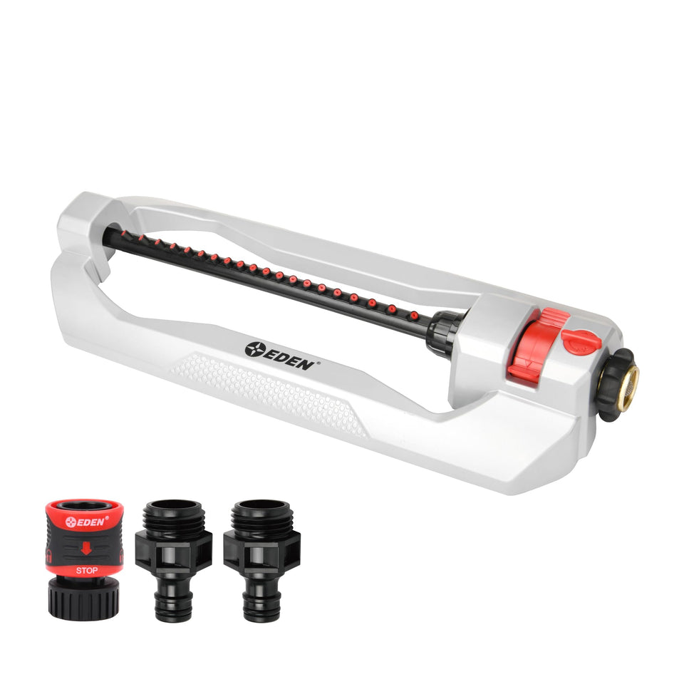 Eden 94111 heavy-duty sprinkler base; durable metal construction delivers steady coverage.
