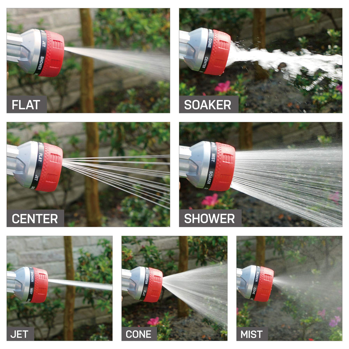 Eden 94805 nozzle with ergonomic grip reduces hand fatigue during gardening