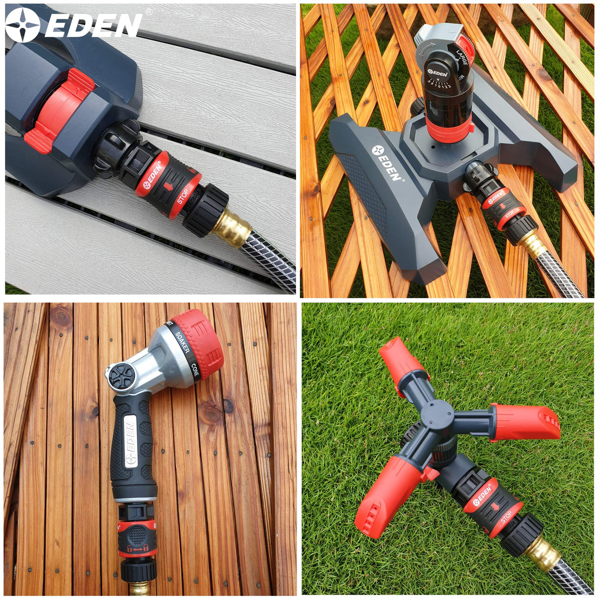 Eden 95210 5-piece set includes versatile connectors for hoses.