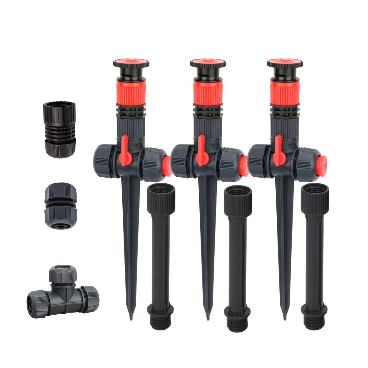 Eden 96093 multi-adjustable flex sprinkler demonstrates precise lawn watering.