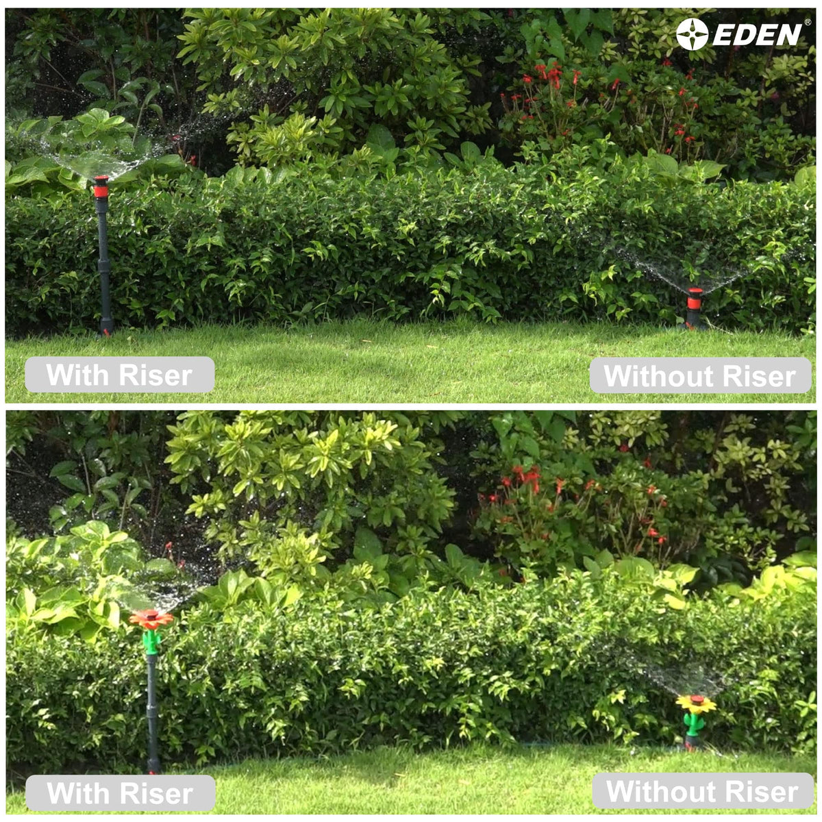 Eden 99999 elevated watering reach over tall plants and obstacles.