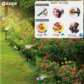 Eden Daisy three-way hose connector enables dual watering channels.