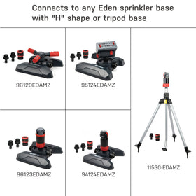 Eden easy-attachment design fits H-base or tripod bases without tools