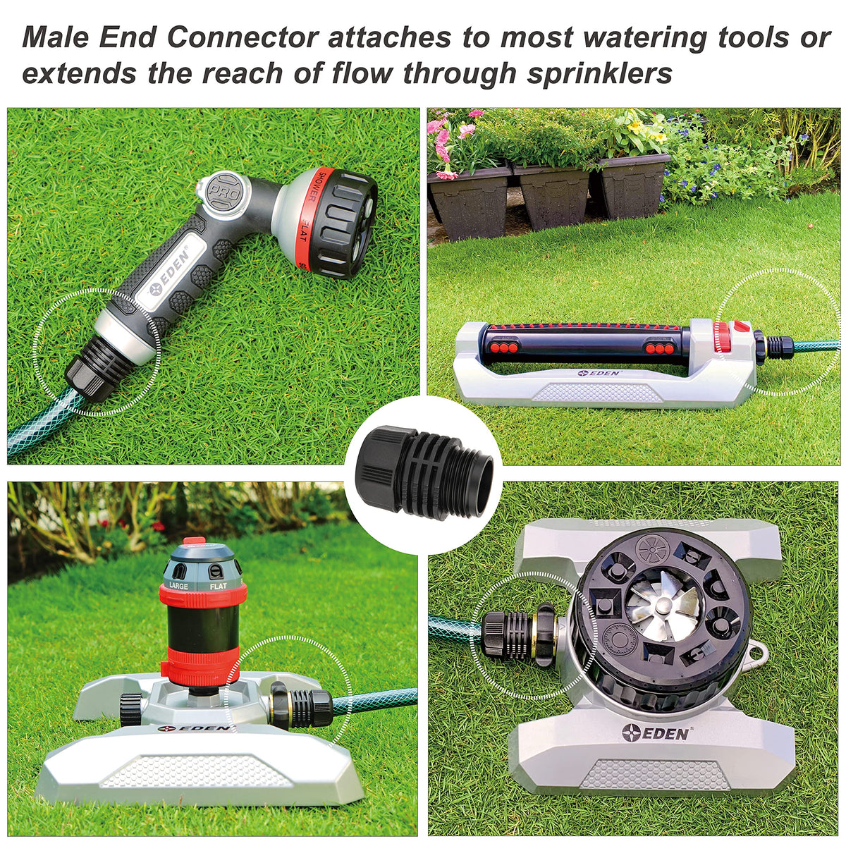 Eden Flex Design compatibility shown with sprinklers and wands.