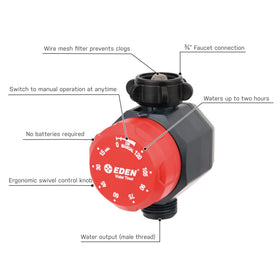 Eden timer dial demonstrates simple, precise scheduling for up to two hours.