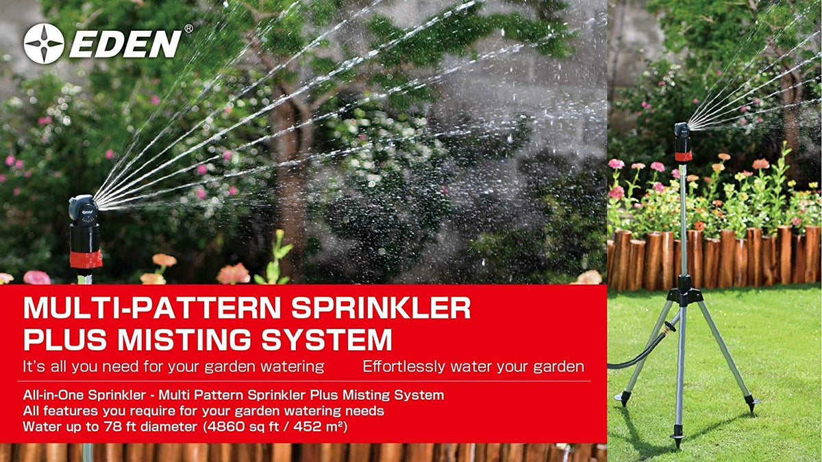 Eden 360-degree rotation enables full-circle watering with minimal effort.