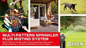 Eden hose adapter reduces kinking by allowing smooth swivel and easy height adjustment.