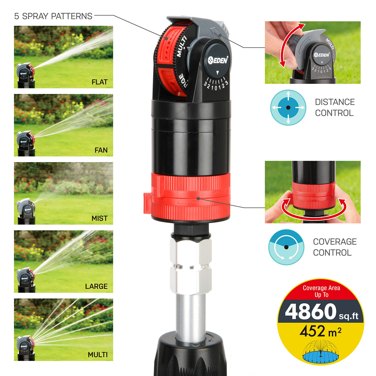 Eden misting feature cools hot days while you garden or entertain outdoors.