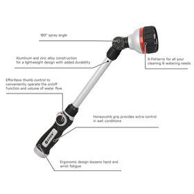 Eden PRO 18-inch watering wand with 180-degree pivot for hard-to-reach plants