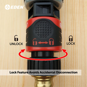 Eden Quick Connect Starter Kit durable ABS construction for leak-proof garden tool changes.