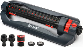 Eden Turbo Oscillating Sprinkler center tube stabilizes flow for even coverage