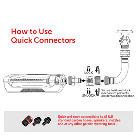 Eden Turbo Oscillating Sprinkler built-in cleaning tool keeps nozzles clear.