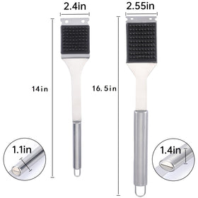 Edgnb 14-inch grill brush demonstrates precise cleaning in tight grill corners