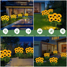 EDOF decorative stake lights auto on at dusk for hands-free lighting