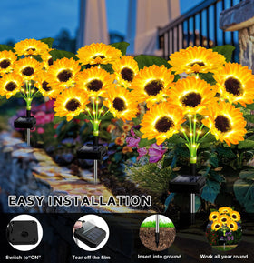 Brighter garden decor that lasts through the night on full daytime charge.