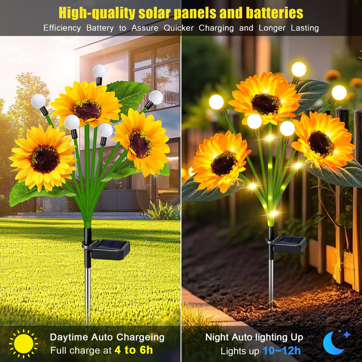 EDOF easy ground insertion provides mess-free garden decoration.
