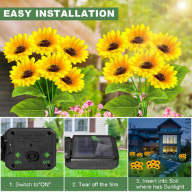 EDOF solar flower stake lights offer easy installation and reliable glow