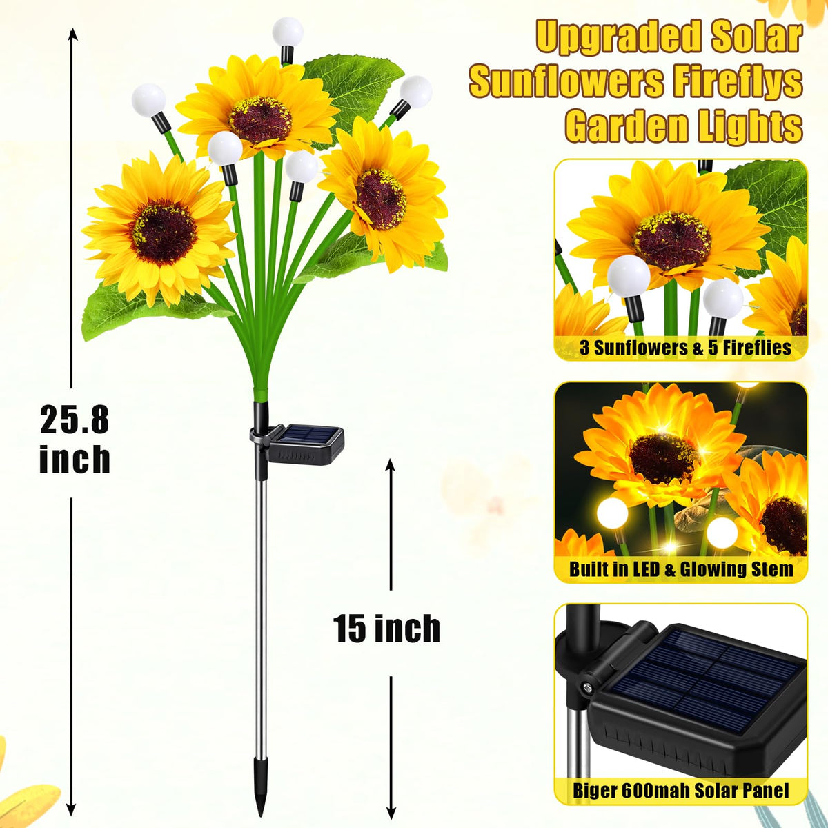 EDOF IP65 waterproof sunflowers withstand rain for year-round decor.