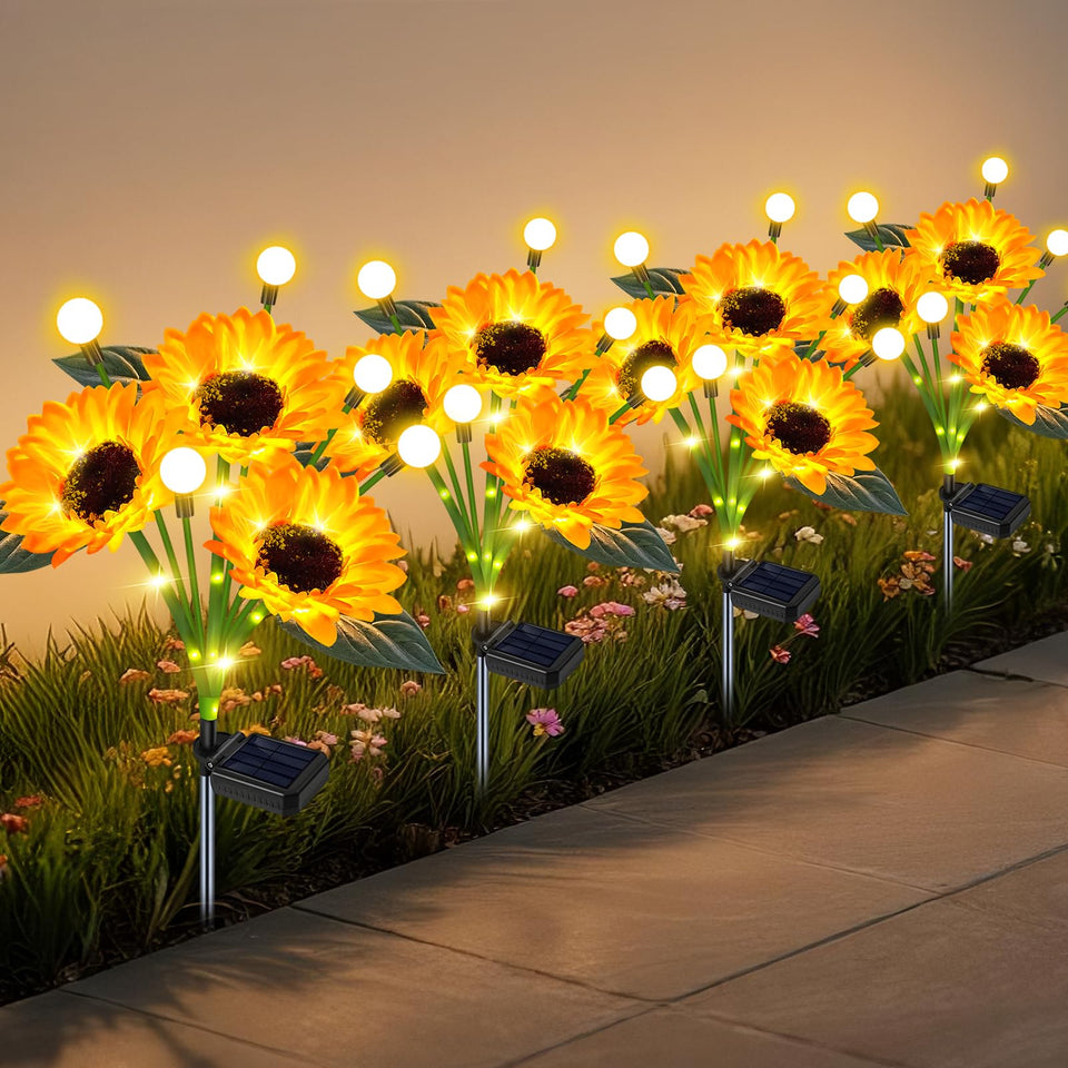 EDOF solar sunflowers with firefly lights brighten outdoor spaces beautifully.