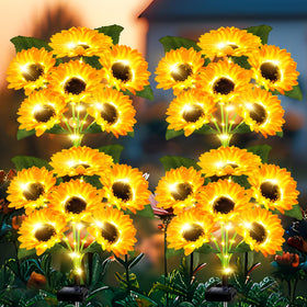 IP65 waterproof solar flowers withstand rain and wind for outdoor use.