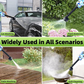 EDOMOL 1220 PSI power in action removing stubborn outdoor grime.