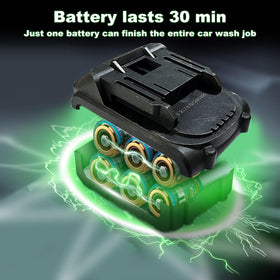 EDOMOL battery-powered blower highlights compact design for easy handling.
