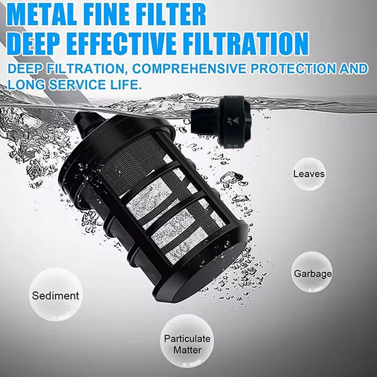 EDOMOL blower clears leaves around plants and walkways with ease.