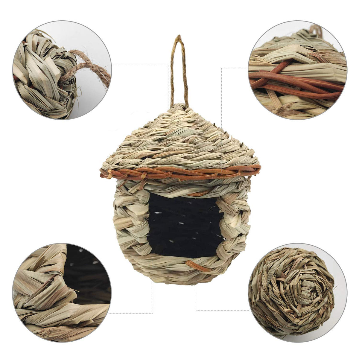 Eeaivnm hand-woven nest closeup shows natural texture and unique craftsmanship.