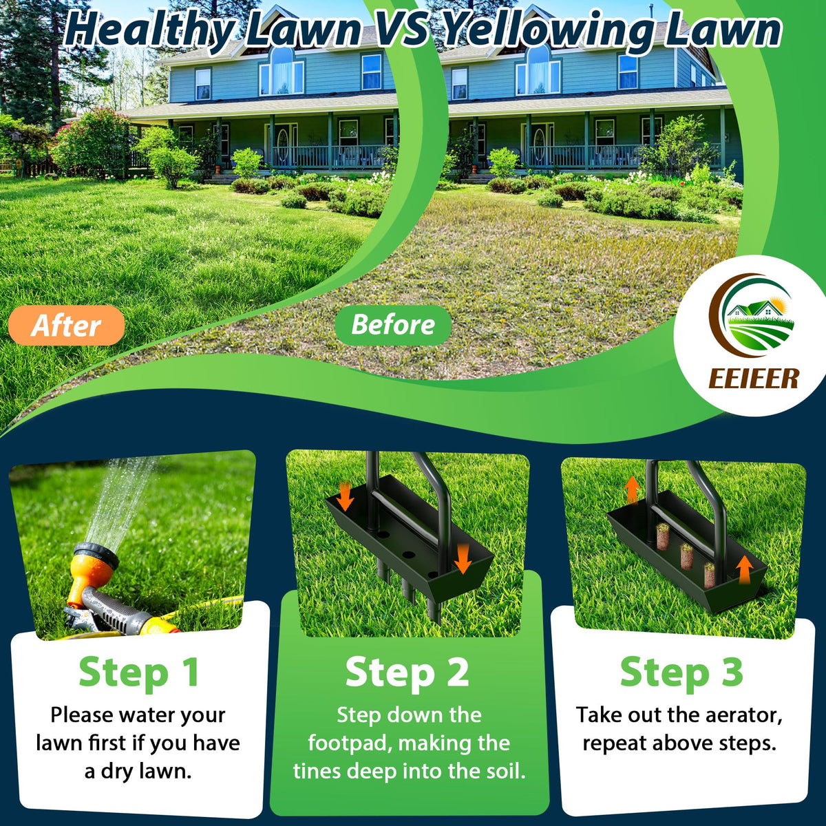 EEIEER elevated pedal provides comfortable leverage for easier aeration.